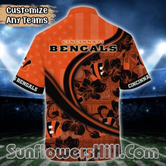Cincinnati Bengals American Flag Aloha Shirt for Game Day Fans