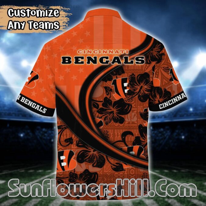 Cincinnati Bengals American Flag Aloha Shirt for Game Day Fans