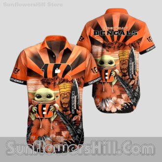 Cincinnati Bengals Baby Yoda Hawaiian Shirt for Game Day Fun
