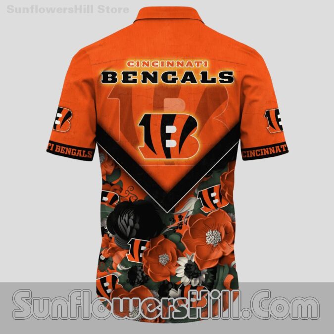 Cincinnati Bengals Chevron Rose Hawaiian Shirt for Game Day Style