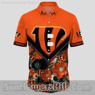 Cincinnati Bengals Chevron Rose Hawaiian Shirt for Game Day Style
