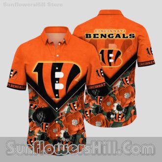 Cincinnati Bengals Chevron Rose Hawaiian Shirt for Game Day Style