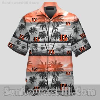 Cincinnati Bengals Coastal View Short Sleeve Shirt for Vacation Vibes
