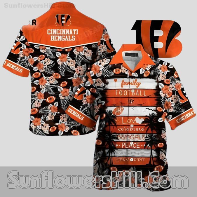Cincinnati Bengals Family Spirit Hawaiian Shirt for Football Fans Cincinnati Bengals Family Spirit Hawaiian Shirt for Football Fans