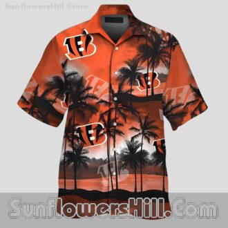Cincinnati Bengals Fiery Beach Button Up Shirt for Tailgate Style