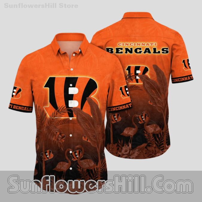 Cincinnati Bengals Flamingo Paradise Hawaiian Shirt for Summer Beach Trips Cincinnati Bengals Flamingo Paradise Hawaiian Shirt for Summer Beach Trips