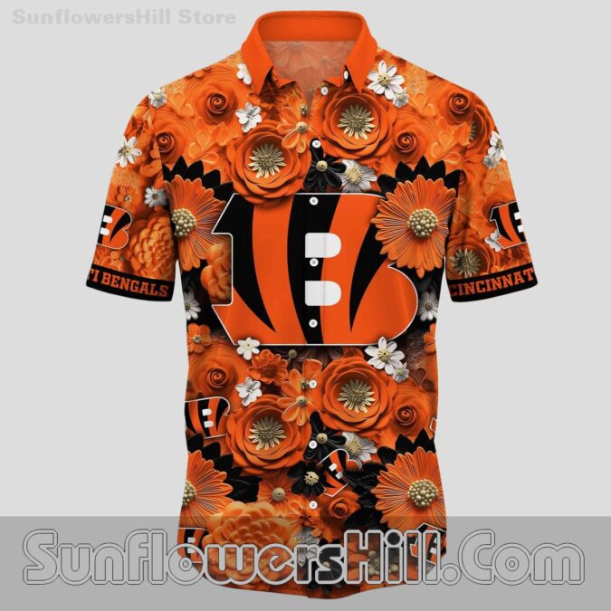 Cincinnati Bengals Floral Burst Hawaiian Shirt for Game Day Fans