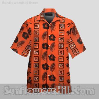 Cincinnati Bengals Floral Grid Hawaiian Shirt for Tailgate Fans