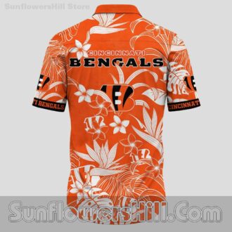 Cincinnati Bengals Orange Hibiscus Casual Shirt for Summer Cookouts