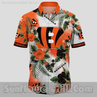 Cincinnati Bengals Palm Flower Casual Shirt for Football Sundays