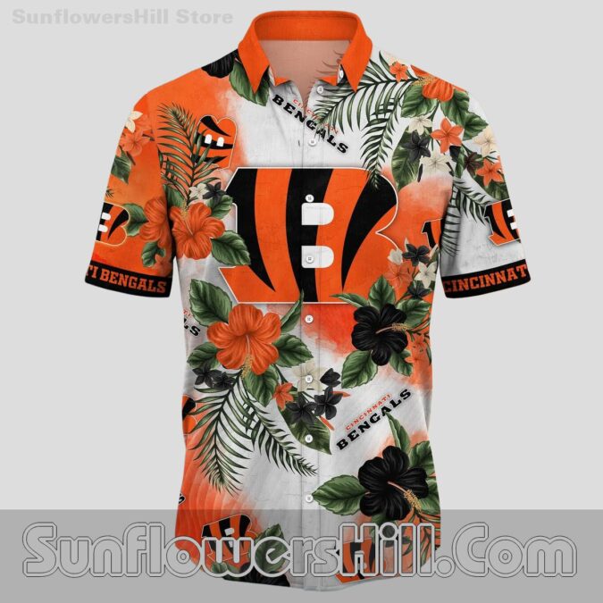 Cincinnati Bengals Palm Flower Casual Shirt for Football Sundays