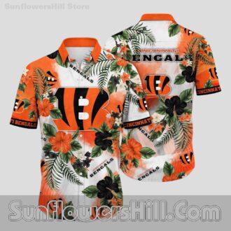 Cincinnati Bengals Palm Flower Casual Shirt for Football Sundays