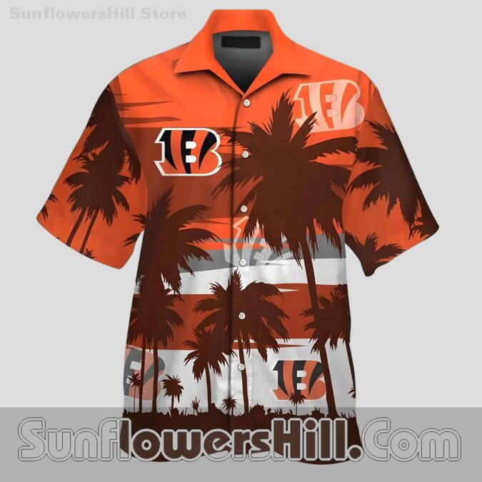 Cincinnati Bengals Palm Tree Casual Shirt for Summer BBQ and Vacations Cincinnati Bengals Palm Tree Casual Shirt for Summer BBQ and Vacations