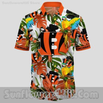 Cincinnati Bengals Parrot Print Hawaiian Shirt for Beach Trips and Game Day