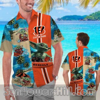 Cincinnati Bengals Personalized Baby Yoda Shirt for Football Lovers