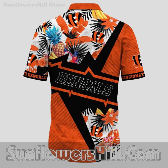 Cincinnati Bengals Pineapple Bloom Hawaiian Shirt for Beach Trips