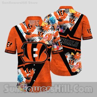 Cincinnati Bengals Pineapple Bloom Hawaiian Shirt for Beach Trips