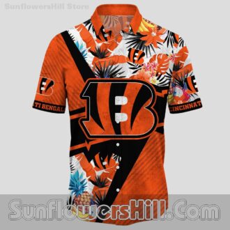 Cincinnati Bengals Pineapple Bloom Hawaiian Shirt for Beach Trips
