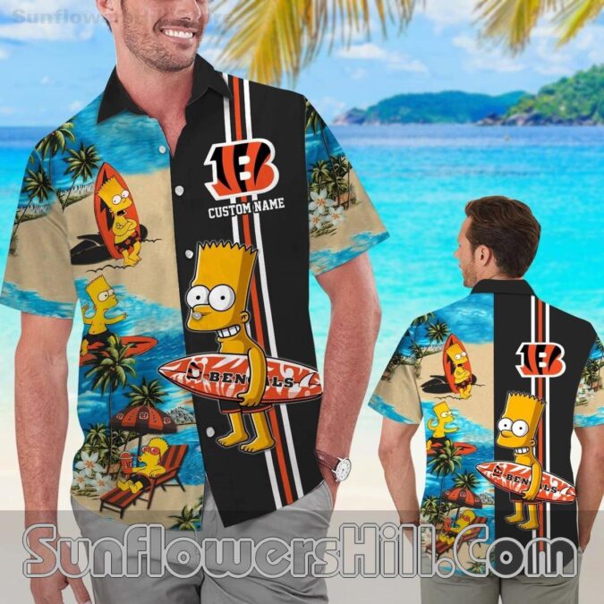 Cincinnati Bengals Simpsons Style Casual Shirt for Tailgate and BBQ Cincinnati Bengals Simpsons Style Casual Shirt for Tailgate and BBQ