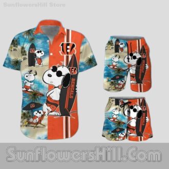 Cincinnati Bengals Surfboard Snoopy Hawaiian Shirt for Beach Trips