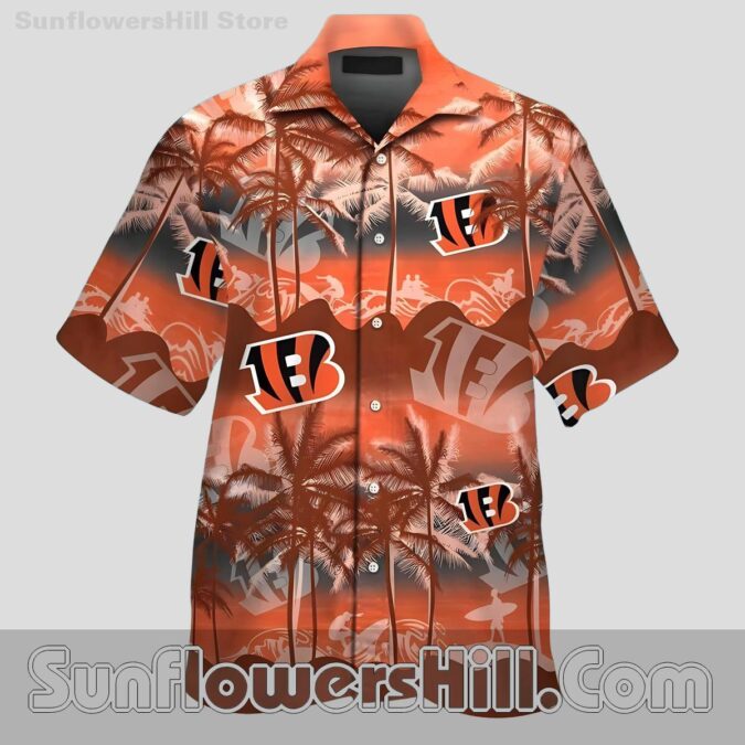 Cincinnati Bengals Surfer Sunset Hawaiian Shirt for Beach Day Fans Cincinnati Bengals Surfer Sunset Hawaiian Shirt for Beach Day Fans