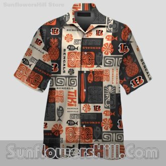 Cincinnati Bengals Tribal Patchwork Casual Shirt for Beach Fans
