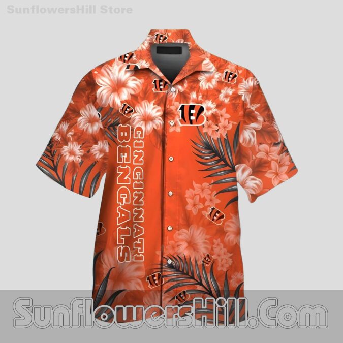 Cincinnati Bengals Tropical Bloom Casual Shirt for Summer Fans Cincinnati Bengals Tropical Bloom Casual Shirt for Summer Fans