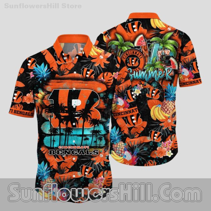 Cincinnati Bengals Tropical Fruit Hawaiian Shirt for Summer Beach Fans