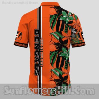Cincinnati Bengals Tropical Leaf Button Up Shirt for Game Day Fans