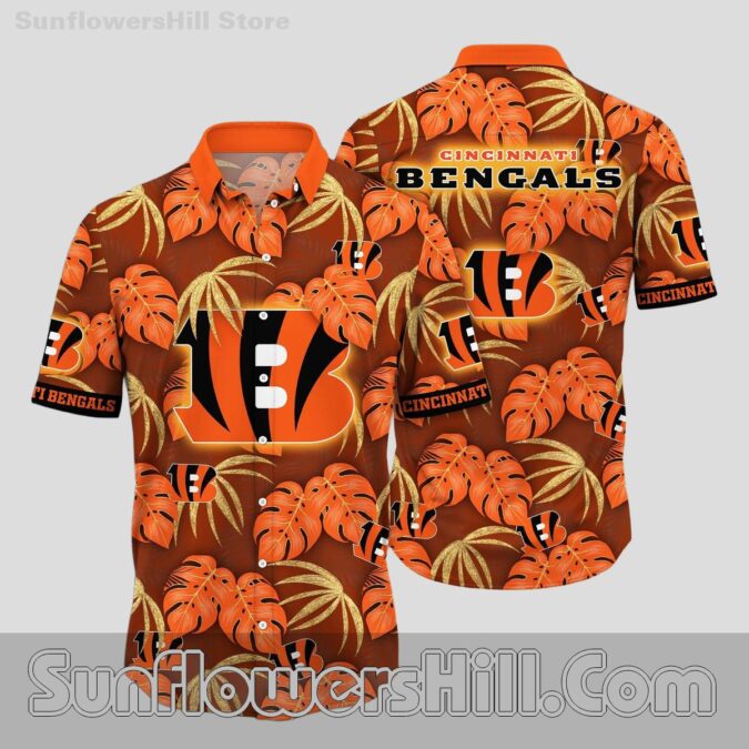 Cincinnati Bengals Tropical Leaf Hawaiian Shirt for Beach Days