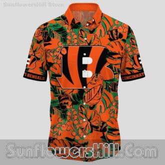 Cincinnati Bengals Tropical Leaf Hawaiian Shirt for Beach Days and Tailgates