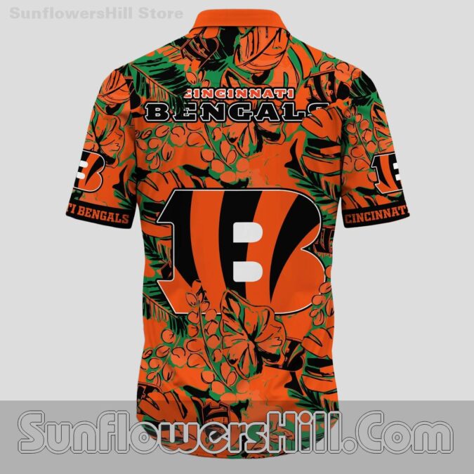 Cincinnati Bengals Tropical Leaf Hawaiian Shirt for Beach Days and Tailgates