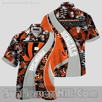 Cincinnati Bengals Tropical Logo Short Sleeve Shirt for Football Season Fun