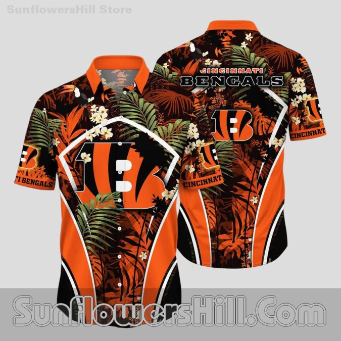 Cincinnati Bengals Vibrant Orange Aloha Shirt for Vacation Vibes