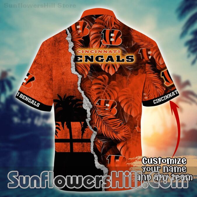 Cincinnati Bengals Vintage Palm Tree Short Sleeve Shirt for Sports Lovers