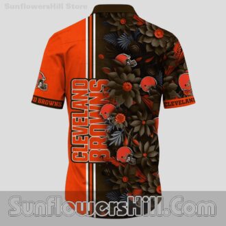 Cleveland Browns Black Leaf Aloha Shirt for Summer Parties and Football Sundays