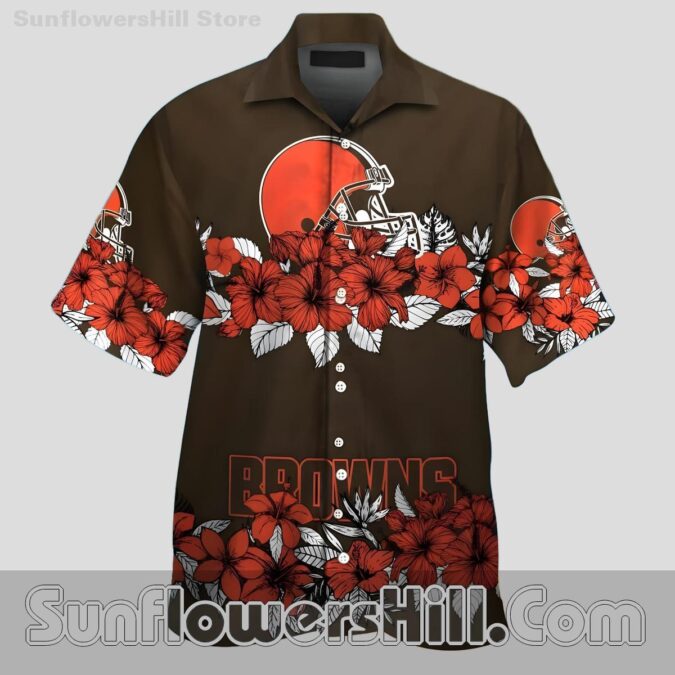 Cleveland Browns Brown Hibiscus Casual Shirt for Game Day Fans