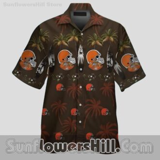 Cleveland Browns Brown Palm Hawaiian Shirt for Beach Day Fans