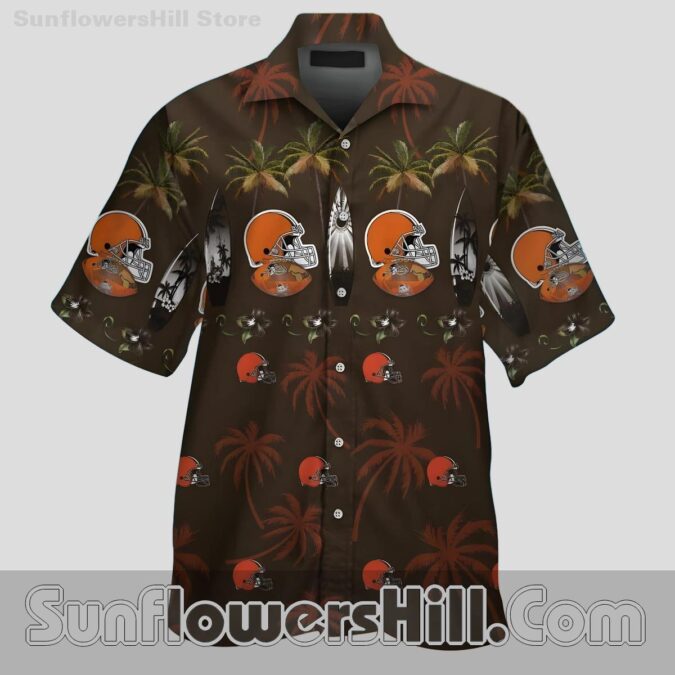 Cleveland Browns Brown Palm Hawaiian Shirt for Beach Day Fans