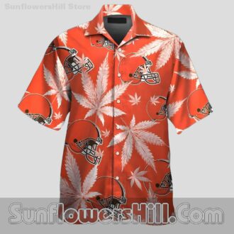 Cleveland Browns Cannabis Leaf Hawaiian Shirt for Chill Game Day Vibes