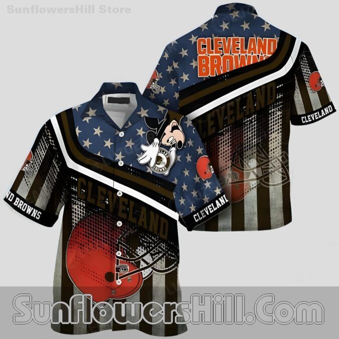 Cleveland Browns Cartoon Helmet Casual Shirt for Summer Tailgates