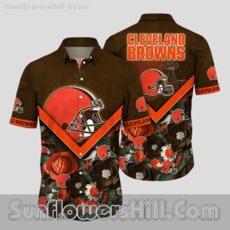 Cleveland Browns Chevron Floral Button Up Shirt for Game Day Fans