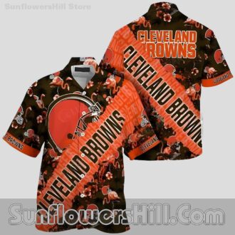 Cleveland Browns Flamingo Floral Hawaiian Shirt for Beach Lovers