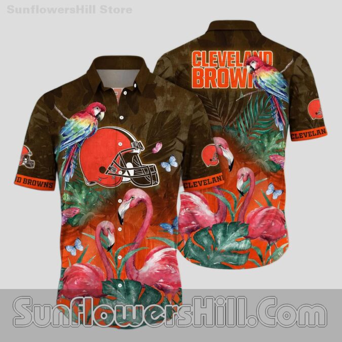 Cleveland Browns Flamingo Jungle Hawaiian Shirt for Beach Trips and Summer BBQs