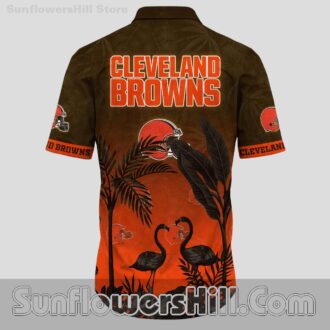 Cleveland Browns Flamingo Sunset Hawaiian Shirt for Beach Trips