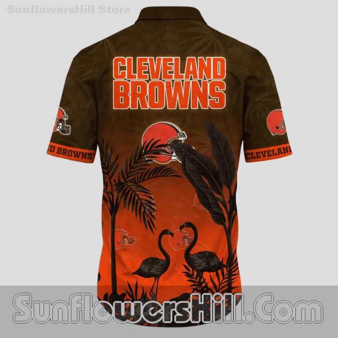 Cleveland Browns Flamingo Sunset Hawaiian Shirt for Beach Trips