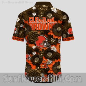 Cleveland Browns Floral Burst Hawaiian Shirt for Beach Trips