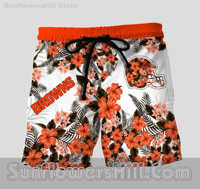 Cleveland Browns Floral Helmet Hawaiian Shirt for Game Day Fans