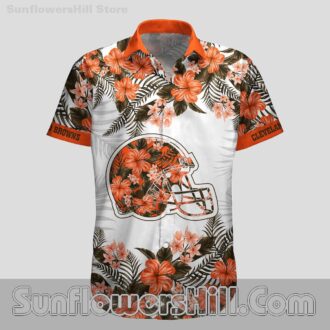 Cleveland Browns Floral Helmet Hawaiian Shirt for Game Day Fans