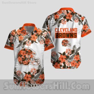 Cleveland Browns Floral Helmet Hawaiian Shirt for Game Day Fans